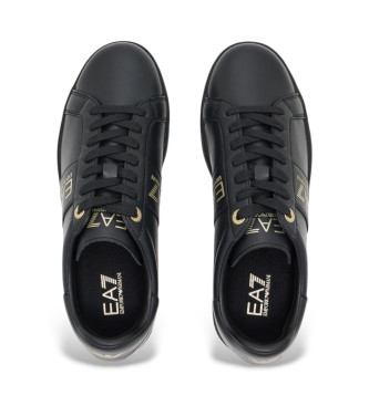 EA7 Baskets classiques en cuir noir