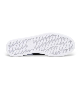 EA7 Klassiske lder-sneakers, hvid, sort
