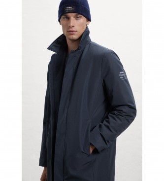 ECOALF Abadia blauw-grijze trenchcoat