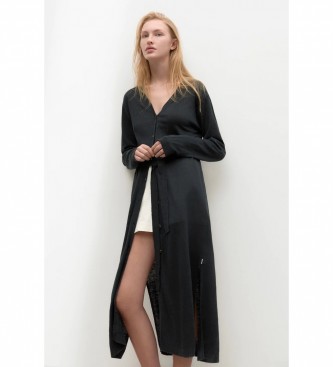ECOALF Robe noire en maille Plumalf Femme