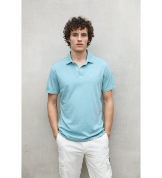 ECOALF Turkusowa koszulka polo Theo