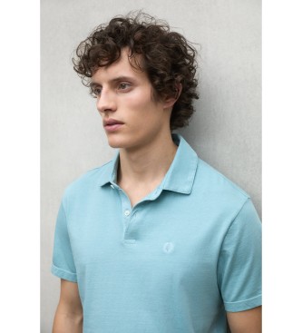 ECOALF Turkusowa koszulka polo Theo
