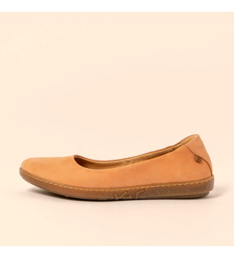 El Naturalista Sapatos de bailarina em pele N5300 Coral bege