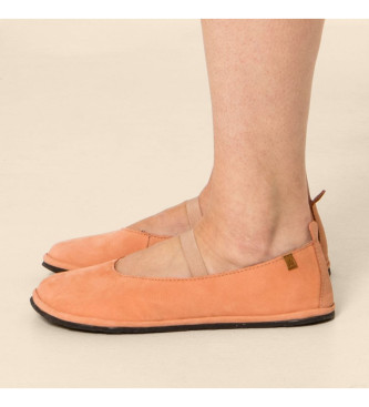 El Naturalista Leather Ballerina Shoes N5670 Bare orange