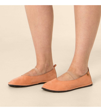 El Naturalista Leather Ballerina Shoes N5670 Bare orange