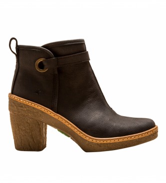 El Naturalista Beech Leather Ankle Boots N5179 svart -Hjd 7,5 cm klack