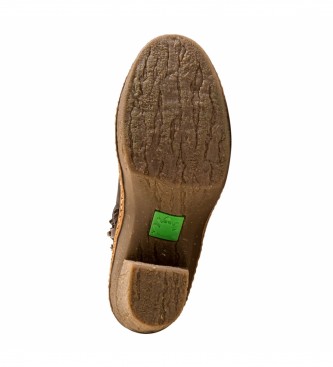 El Naturalista Skórzane buty do kostki Beech N5179 czarne - obcas 7,5 cm