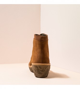El Naturalista Mito Yggdrasil botas de couro para tornozelo N5146 Castanho claro -Cunha de altura 5,7 cm
