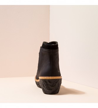 El Naturalista Mito Yggdrasil botas de couro para tornozelo N5146 Preto -Cunha de 5,7 cm de altura