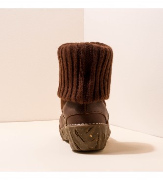 El Naturalista Yggdrasil botas de couro para tornozelo N097 Castanho - Altura do calcanhar 4,5 cm