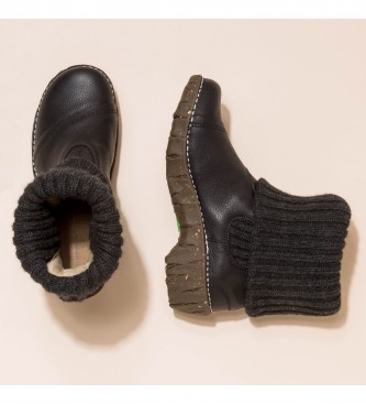 El Naturalista Yggdrasil leather ankle boots N097 Black -Heel height 4,5 cm