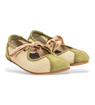 El Naturalista Manoletinas de piel N5936C verde