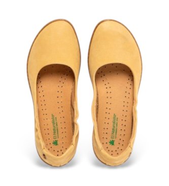 El Naturalista Leather Ballerina Shoes N5300 Coral yellow