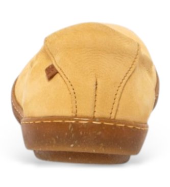 El Naturalista Leather Ballerina Shoes N5300 Coral yellow