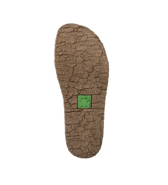 El Naturalista Leren sandalen N5970 Shinrin bruin -Hoogte plateau 5cm