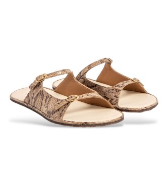 El Naturalista Beige leather sandals N5684