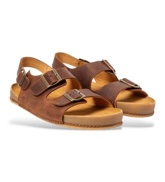 El Naturalista Brown leather sandals N6001