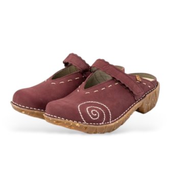 El Naturalista Sabots en cuir Ng96 Yggdrasil maroon