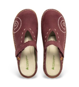 El Naturalista Sabots en cuir Ng96 Yggdrasil maroon