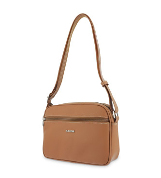 El Potro Square brown leather shoulder bag
