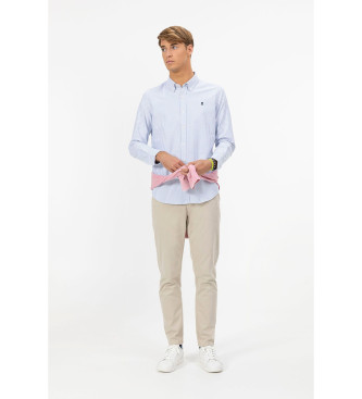 El Pulpo Roze oxford poplin overhemd blauw