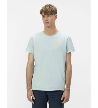 El Pulpo Basic turquoise embroidered T-shirt