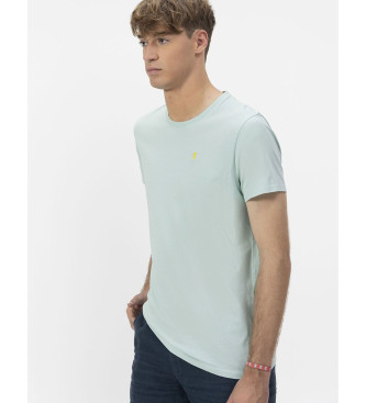 El Pulpo Basic turquoise embroidered T-shirt