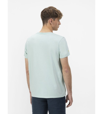 El Pulpo Basic turquoise embroidered T-shirt