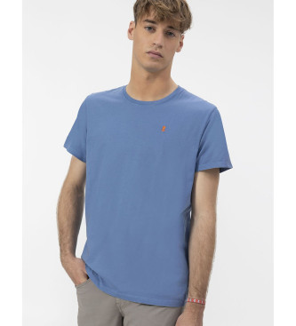 El Pulpo Basic blue embroidered T-shirt