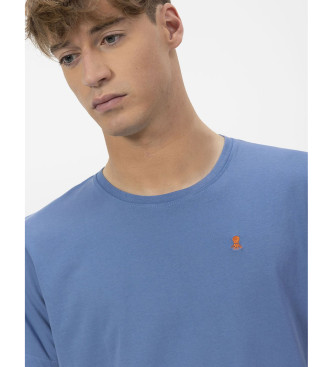 El Pulpo Basic blue embroidered T-shirt