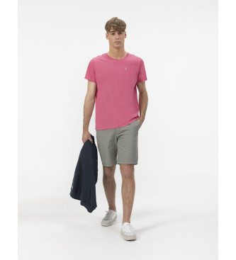 El Pulpo Basic roze geborduurd T-shirt