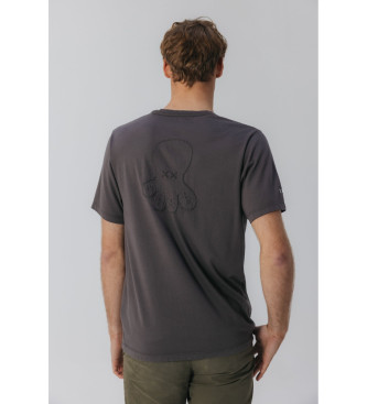 elPulpo T-shirt avec logo Tissu gris fonc