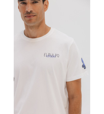 El Pulpo Camiseta Triple Logo Desgastado blanco