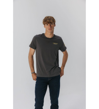 elPulpo T-shirt triple logo gris fonc us