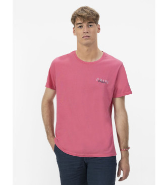 El Pulpo T-shirt com logtipo triplo desenhado rosa