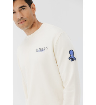 El Pulpo Dreifach-Logo-Sweatshirt off-white