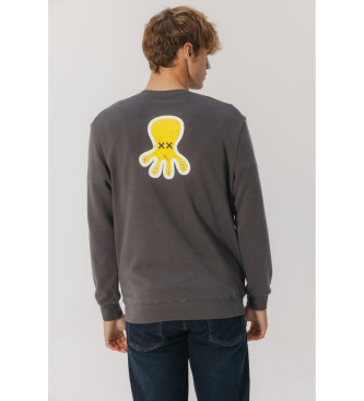 elPulpo Sweat  triple logo gris fonc