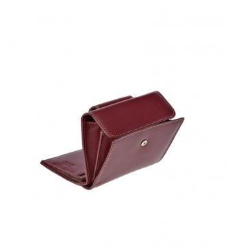El Caballo Small purse Anicalf burgundy leather -10x10x2.5cm