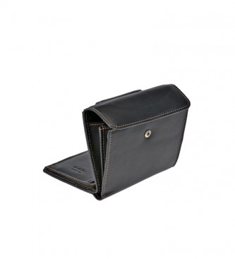 El Caballo Small black Anicalf leather wallet -10x10x2.5cm