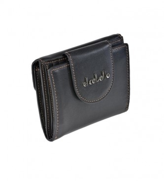 El Caballo Small black Anicalf leather wallet -10x10x2.5cm