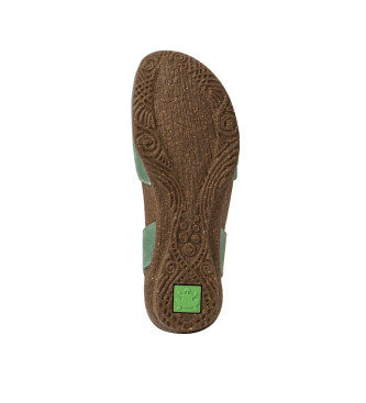El Naturalista Leren sandalen N412 Wakataua groenblauw