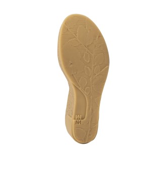 El Naturalista Leren sandalen N5001 Bladeren geel -Hoogte hak 5,5cm