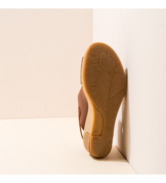 EL NATURALISTA Sandálias de couro N5028 Folhas castanhas -Altura da cunha: 5,5cm