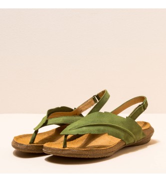 El Naturalista Piacevoli sandali in pelle verde Selva Wakataua