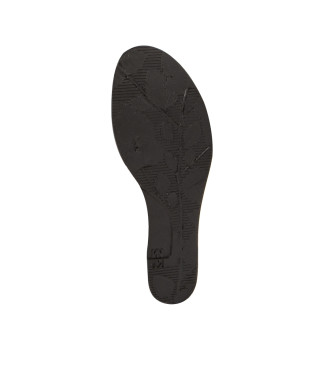 El Naturalista Leather Sandals N5117 Leaves black -Height wedge 5,5cm