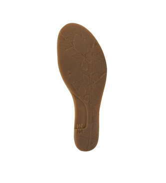 El Naturalista Leren sandalen N5117 Bladeren bruin -Hoogte sleehak 5,5cm