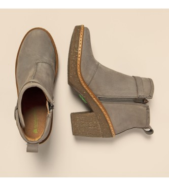 El Naturalista Skórzane buty za kostkę N5179 Beech szary - obcas 6 cm
