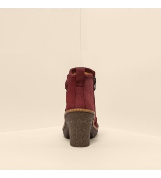 El Naturalista Leather ankle boots N5179 Beech maroon -Height 7,5cm heel