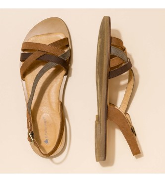 El Naturalista Leather sandals Pleasant Wood Mixed Tulip brown