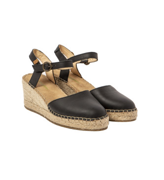 El Naturalista Leather Sandals N5260 Almazara black -Height wedge 6,5cm